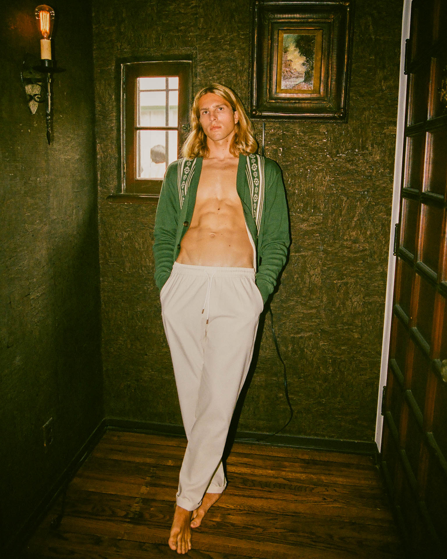 The Castello Cardigan - Palm Green - Dandy Del Mar