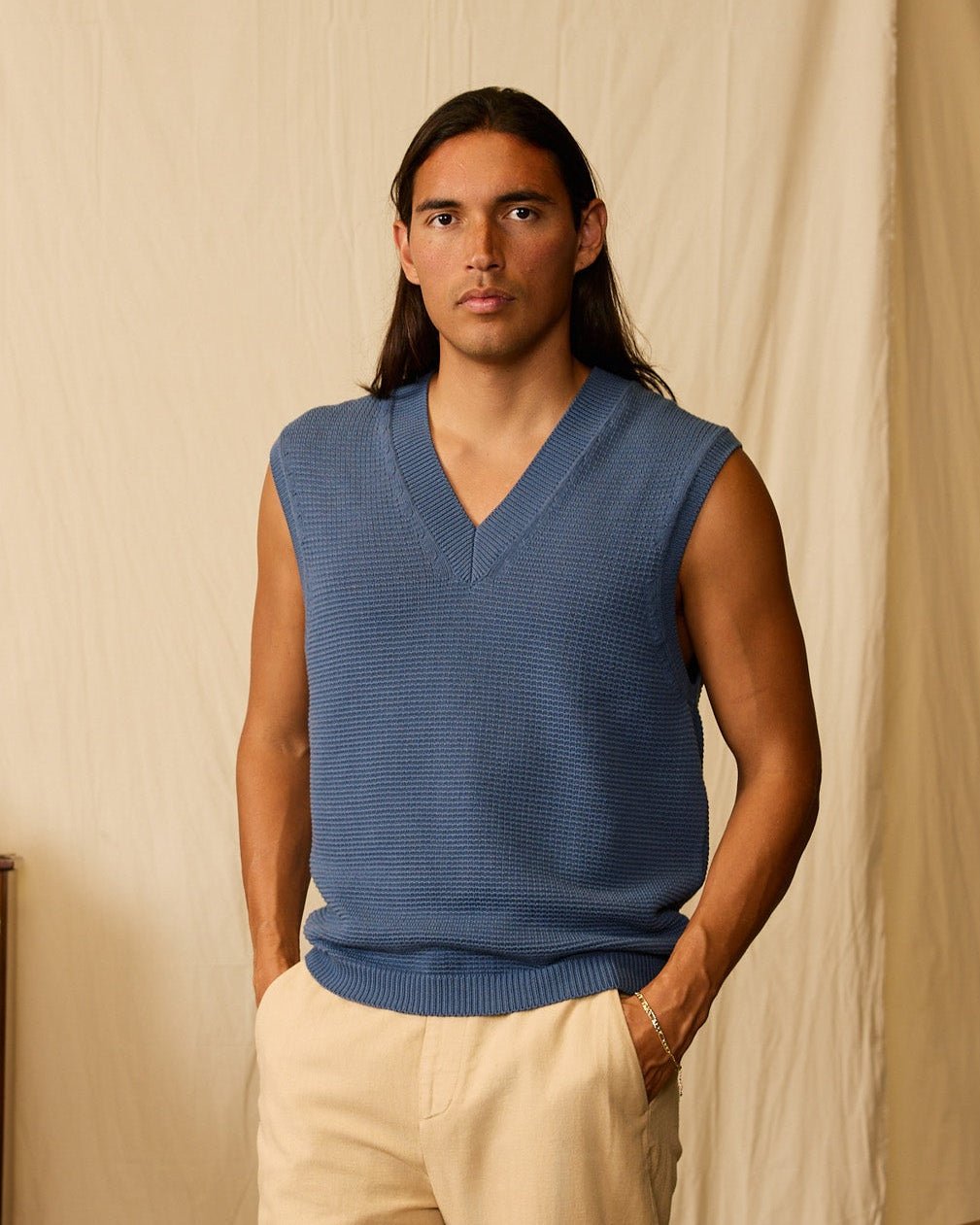 The Montego Knit Vest - Moontide - Dandy Del Mar