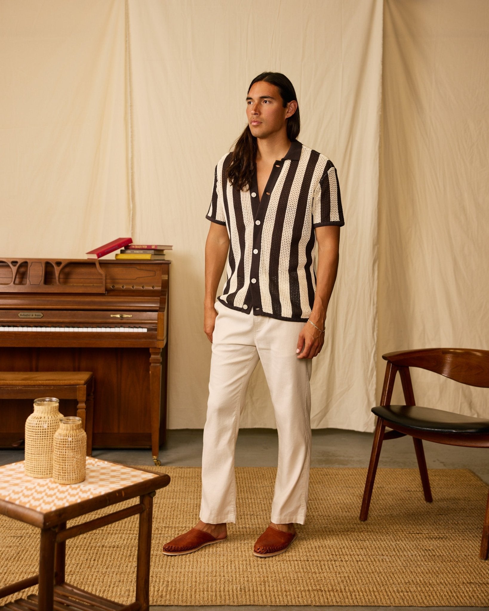 The Dominica Crochet Shirt - Tierra - Dandy Del Mar