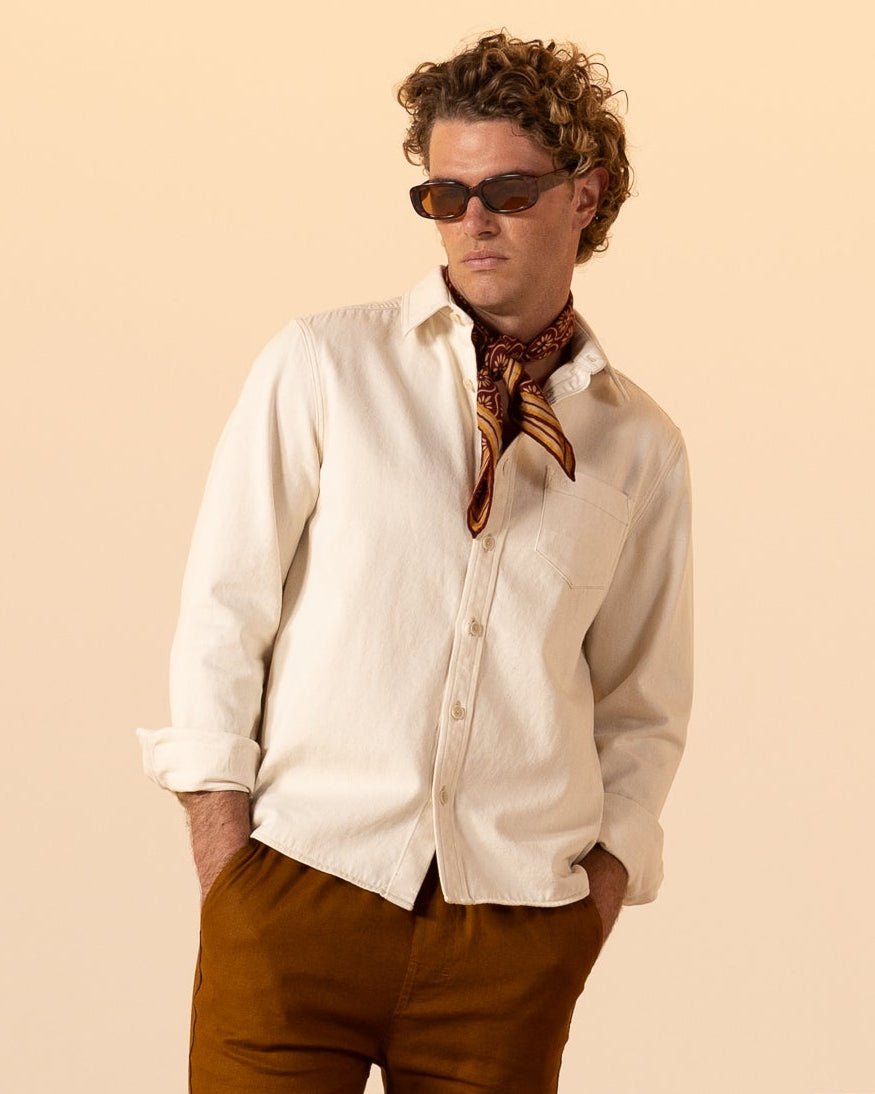 The Cartagena Denim Shirt - Scallop - Dandy Del Mar