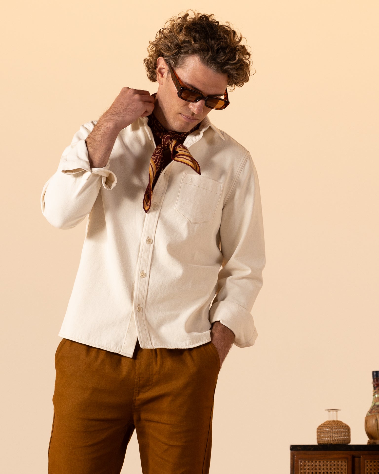 The Cartagena Denim Shirt - Scallop - Dandy Del Mar