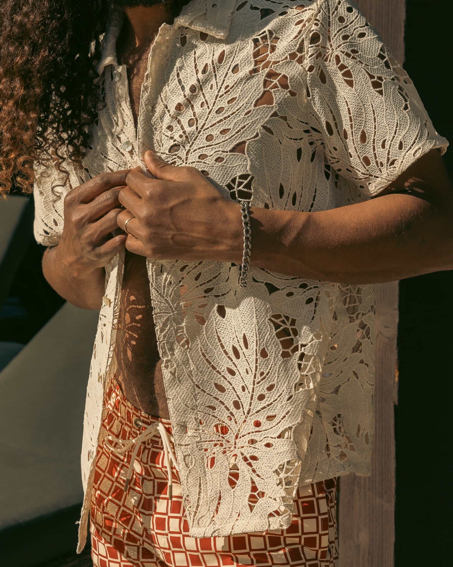 The Monstera Shirt - Scallop - Dandy Del Mar