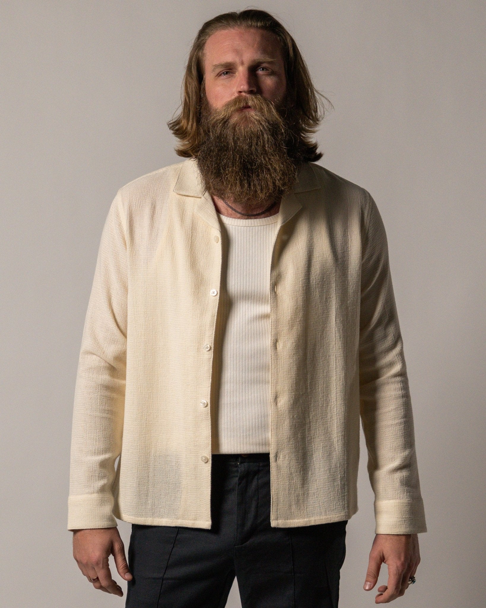 The Palma Long Sleeve Shirt - Scallop - Dandy Del Mar