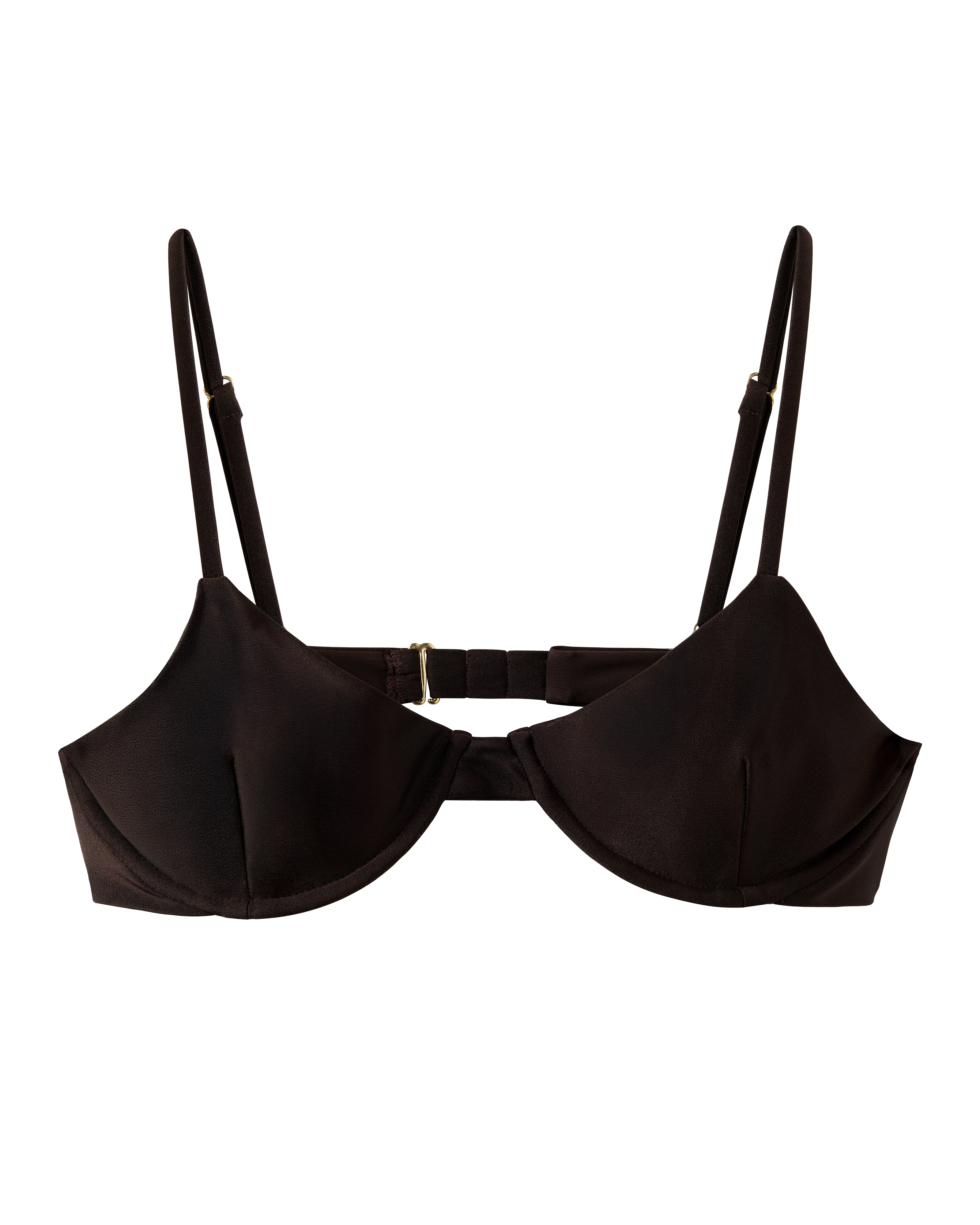 The Avila Top - Tierra by Dandy Del Mar is an underwire bra crafted from recycled nylon, featuring supportive underwire and adjustable straps, shown against a plain background.
