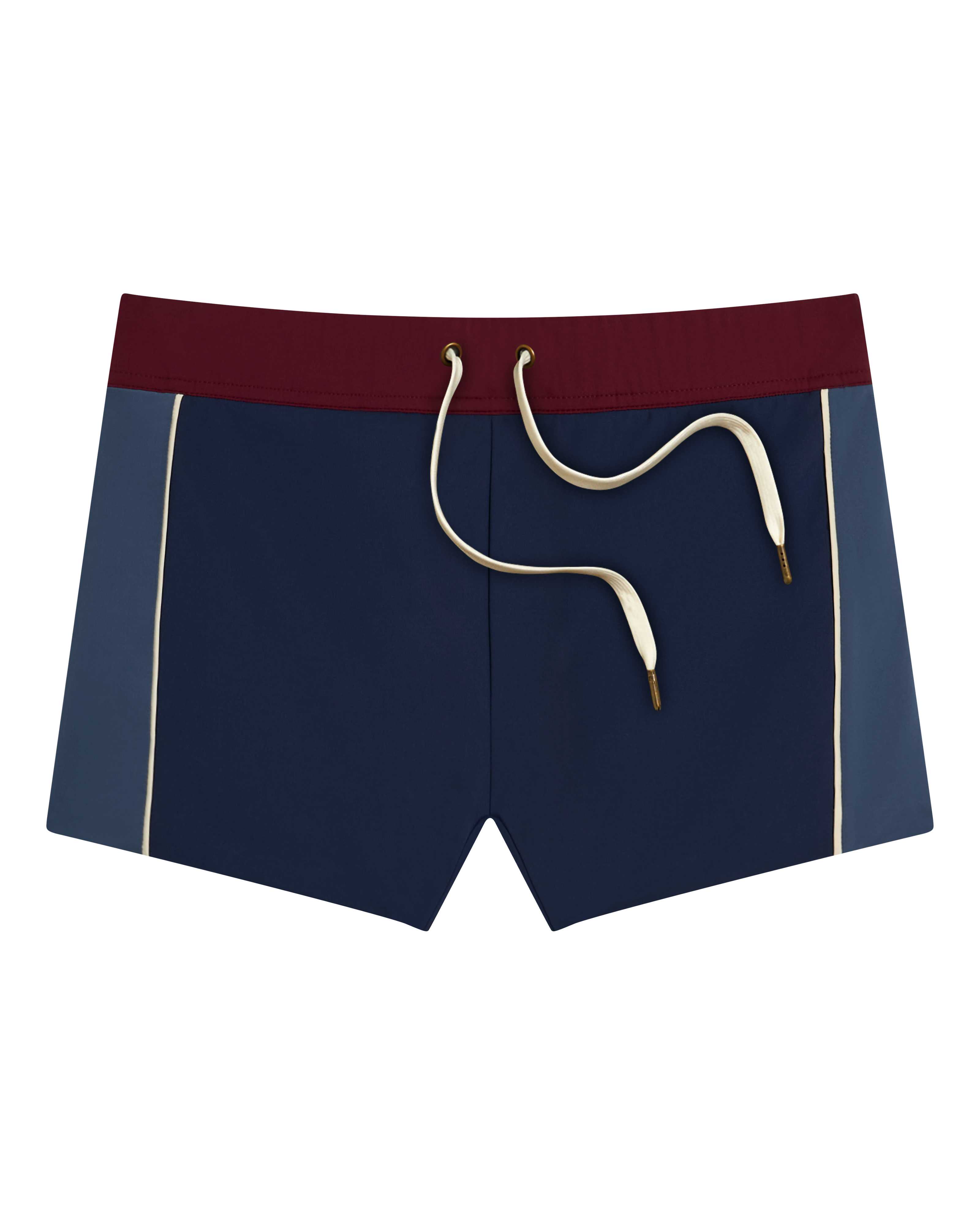The Cassis Square Cut Swim Brief - Anchor Bordeaux