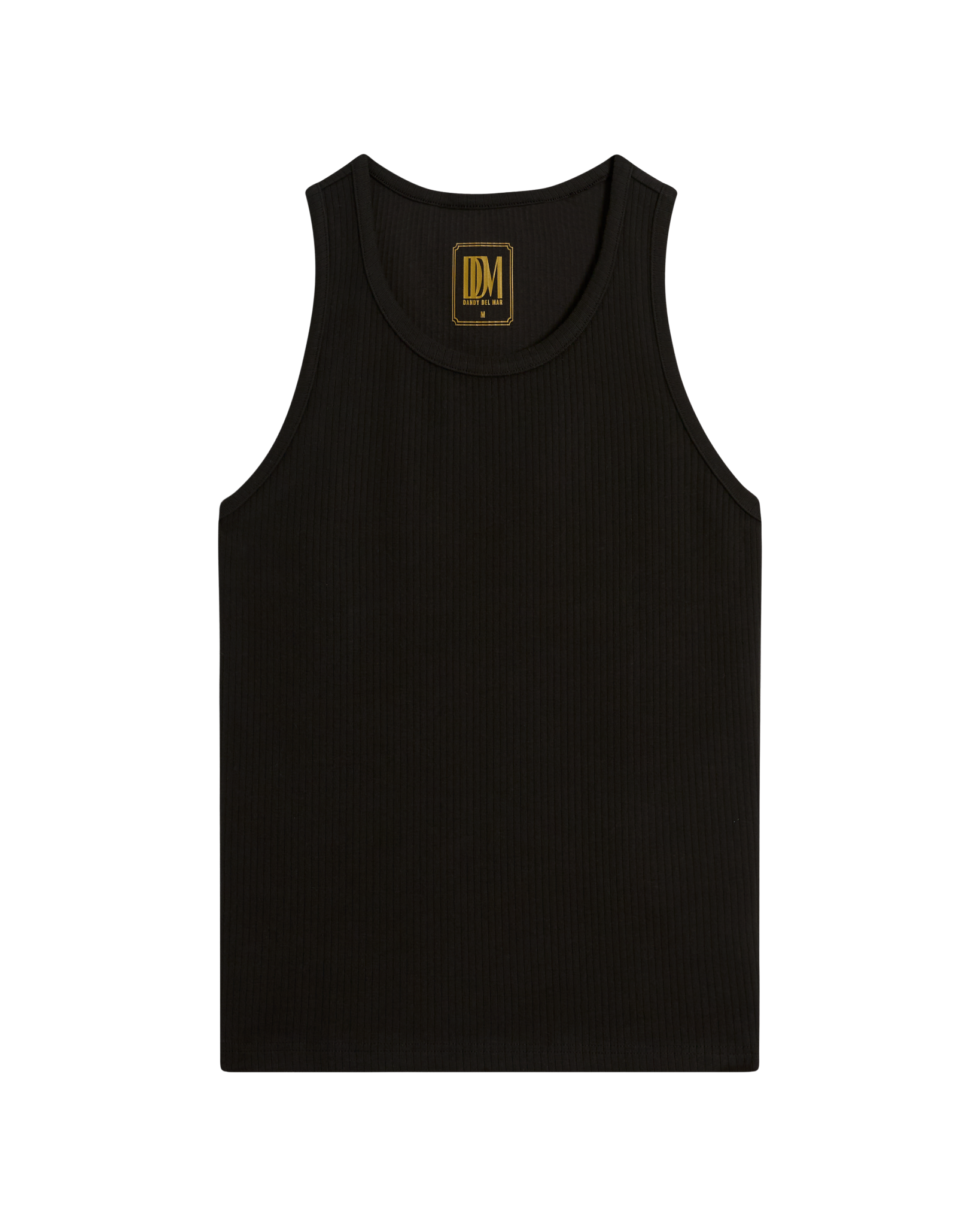 The Milan Rib Tank - Onyx - Dandy Del Mar