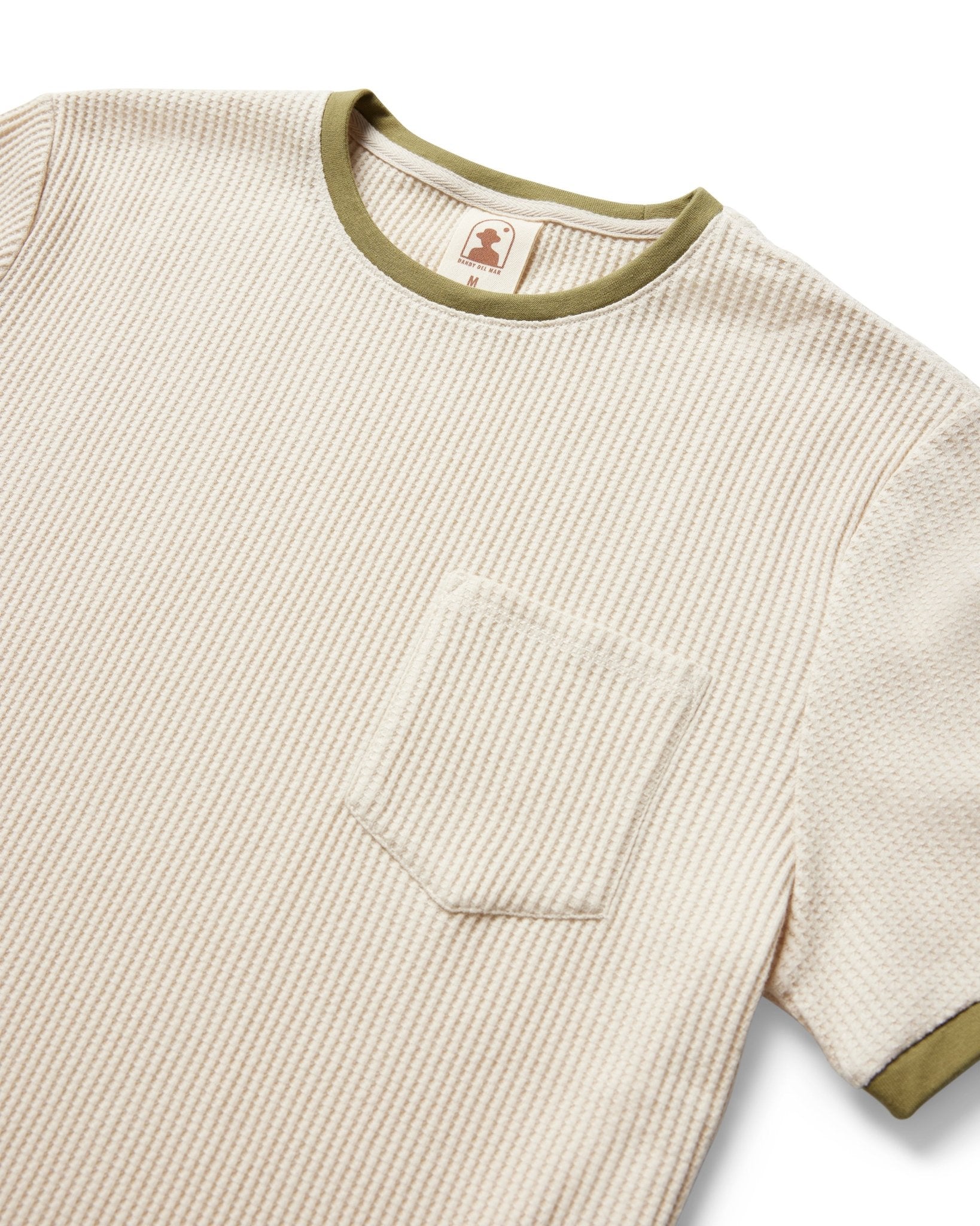 The Cannes Waffle Knit Tee - Vintage Ivory - Dandy Del Mar
