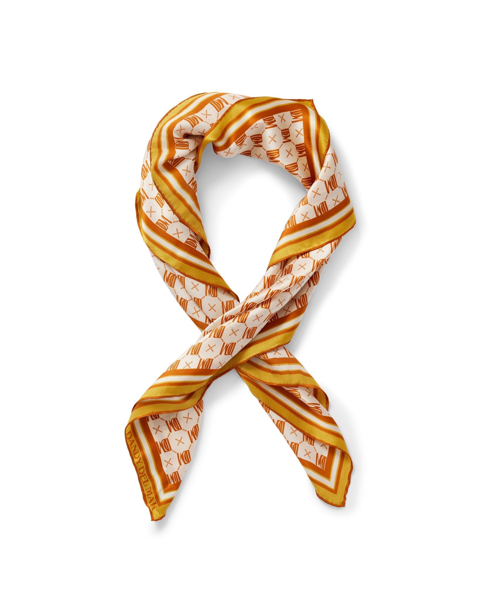 The Moorea Silk Satin Scarf - DDM Monogram - Dandy Del Mar