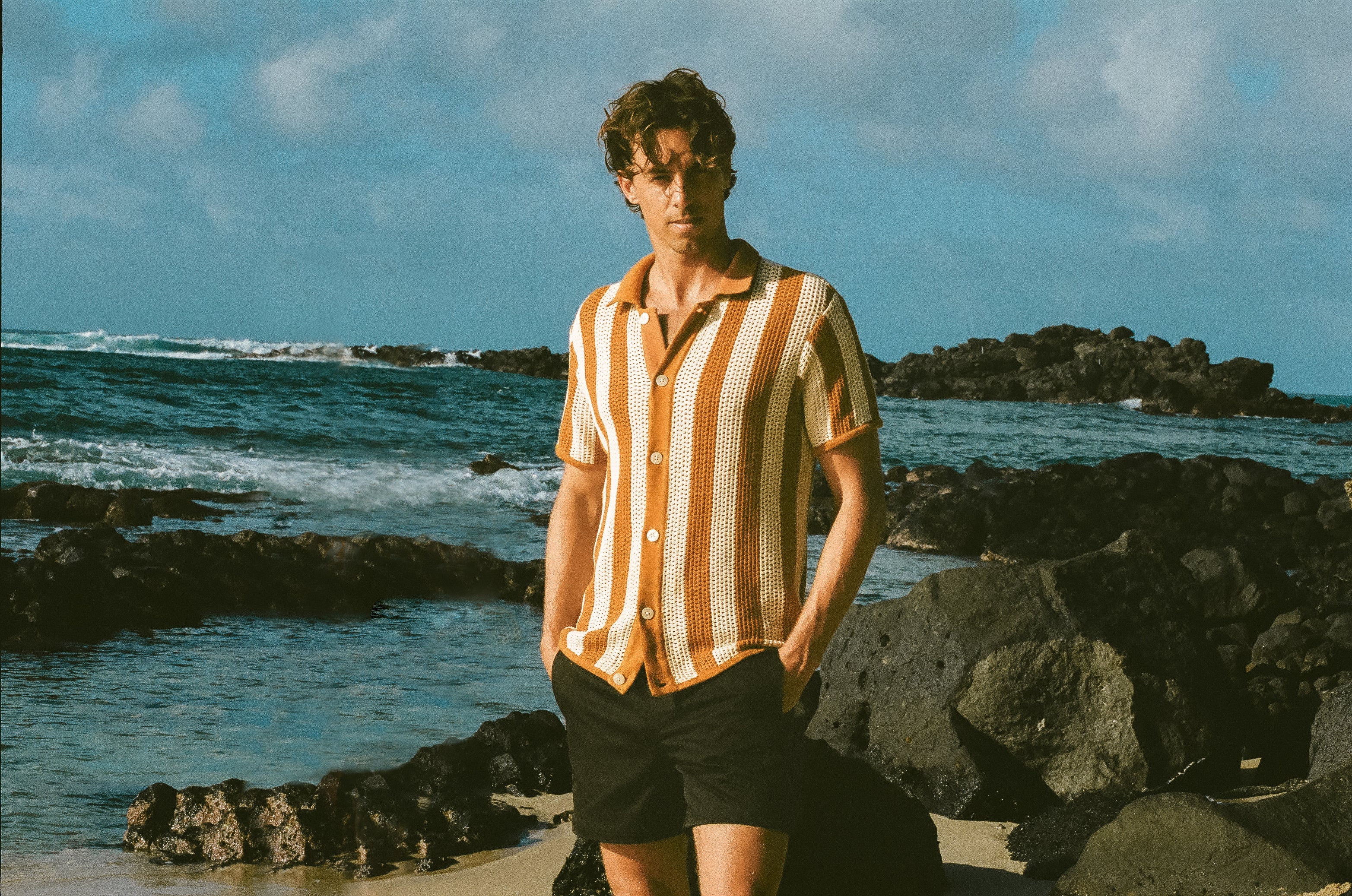 Men's Crochet Shirts and Tops - Dandy Del Mar