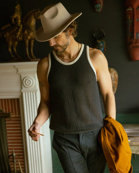 Men's Dominica Crochet Tank - Albatross – Dandy Del Mar