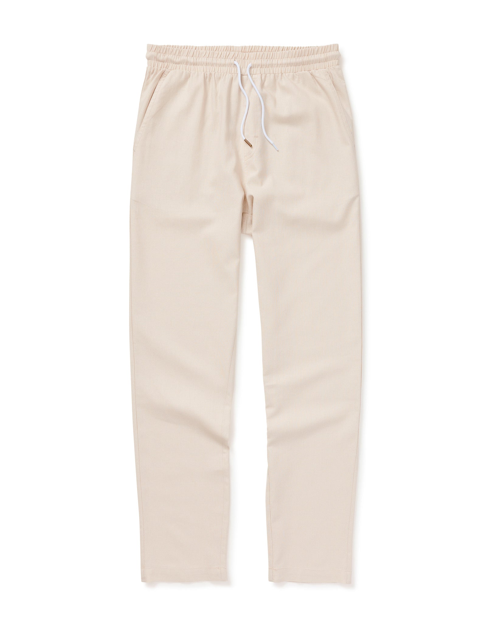 A Dandy Del Mar Brisa Linen Pant - Vintage Ivory on a white background.