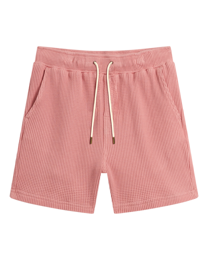 The Cannes Waffle Knit Shorts - Spanish Rose