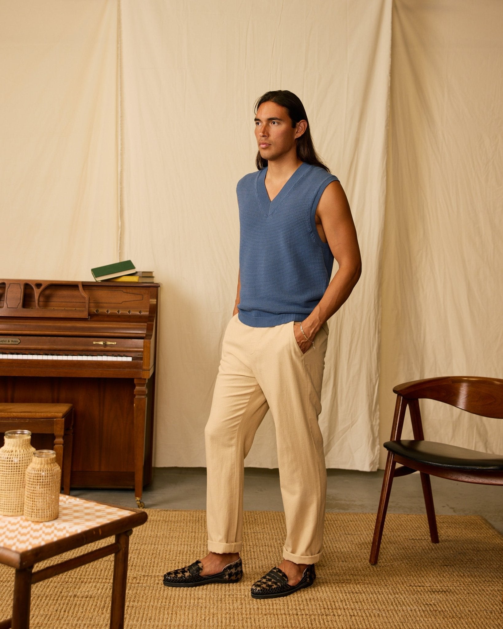 完売★アパルトモン　Knit Vest★ Men's Montego Knit Vest - Moontide – Dandy Del Mar