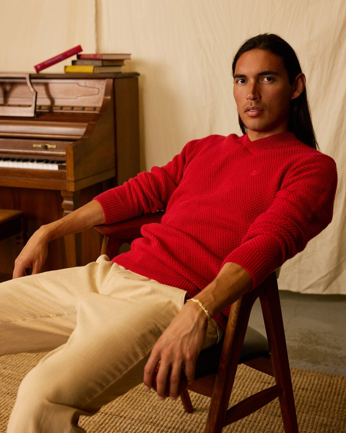 Algiers Knit Sweater Fuego