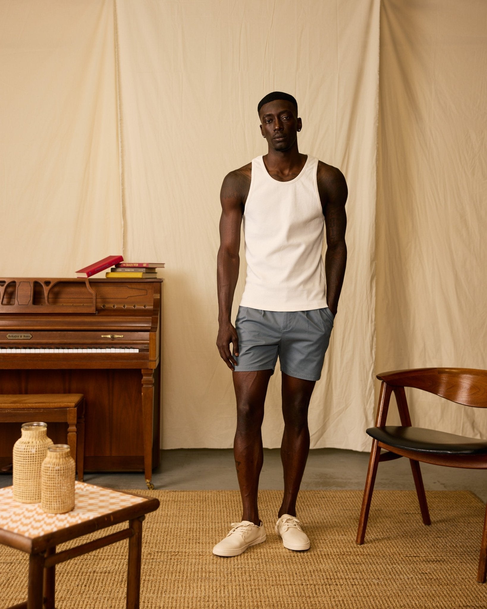 Men's Rhodes Twill Shorts - Abyss – Dandy Del Mar