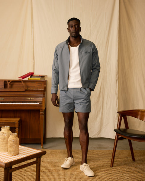 deres short coat コート SERACE】Oversize drape stand neck short trench coat / オーバー