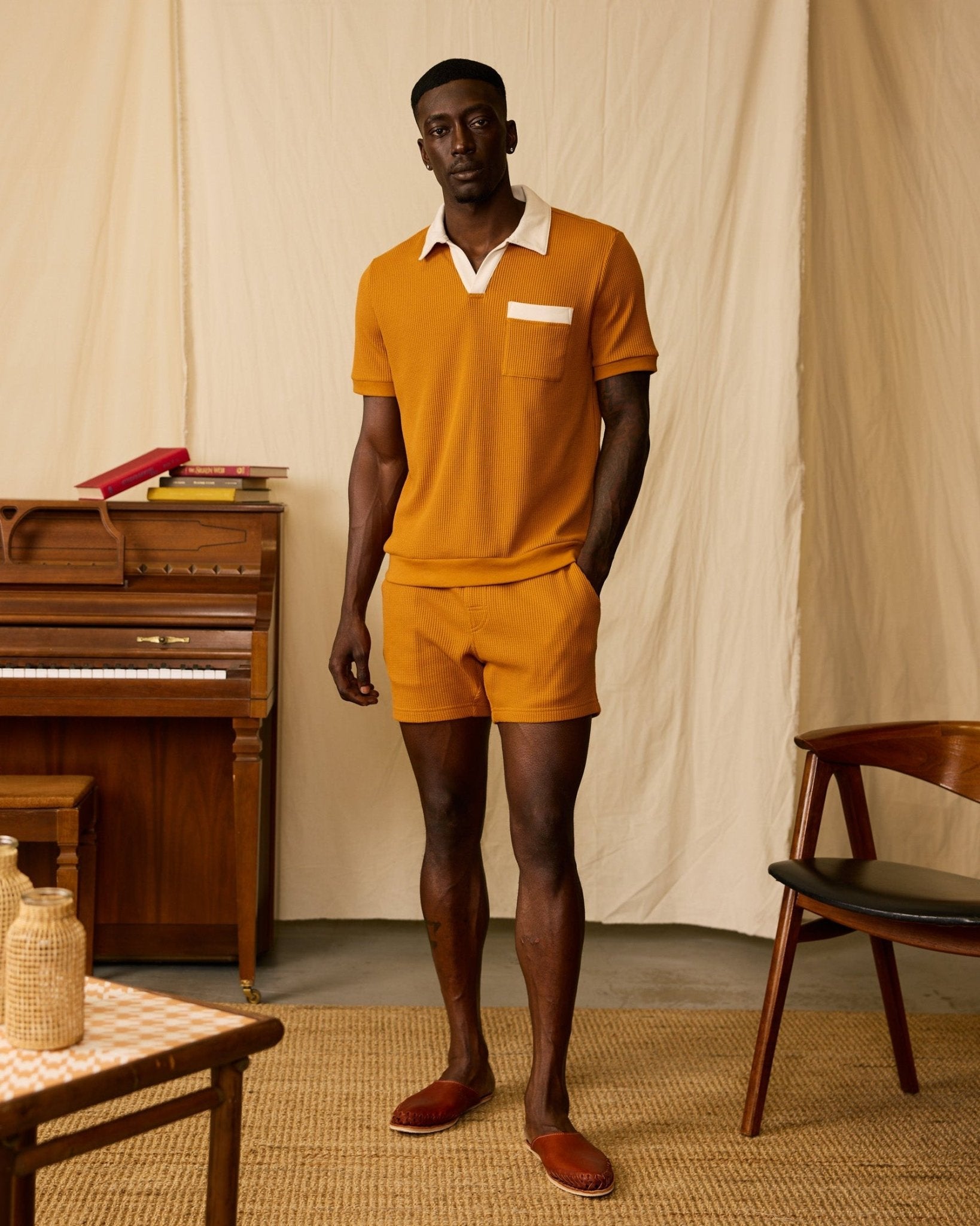 The Cannes Waffle Knit Shorts - Burnt Sienna – Dandy Del Mar