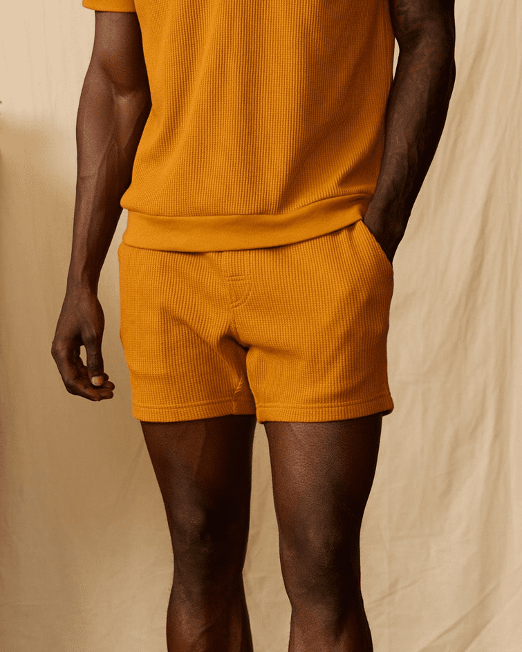 Cannes Waffle Knit Shorts Burnt Sienna