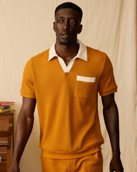 The Cannes Waffle Knit Shirt - Burnt Sienna – Dandy Del Mar