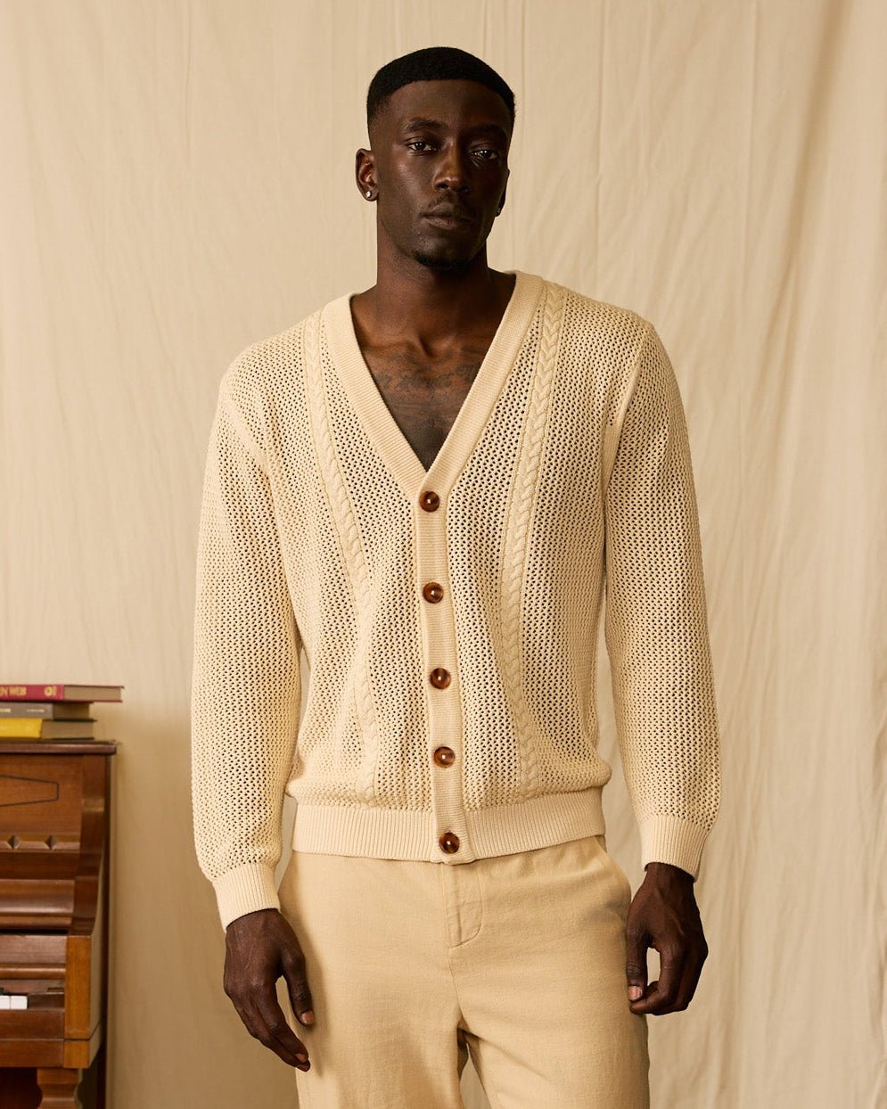 Crete Crochet Cardigan Sabbia