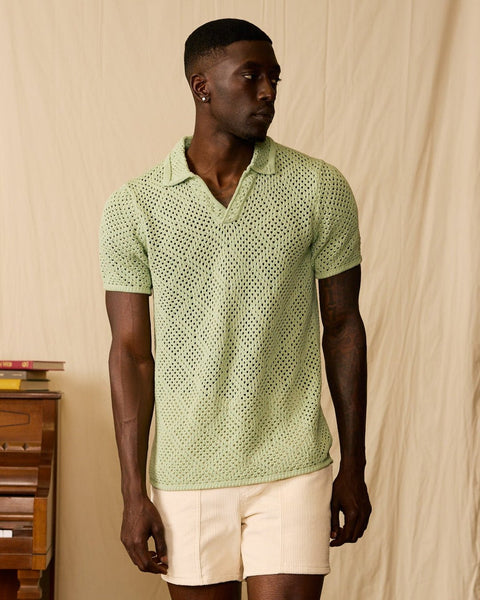 The Antibes Crochet Shirt - Pistachio – Dandy Del Mar
