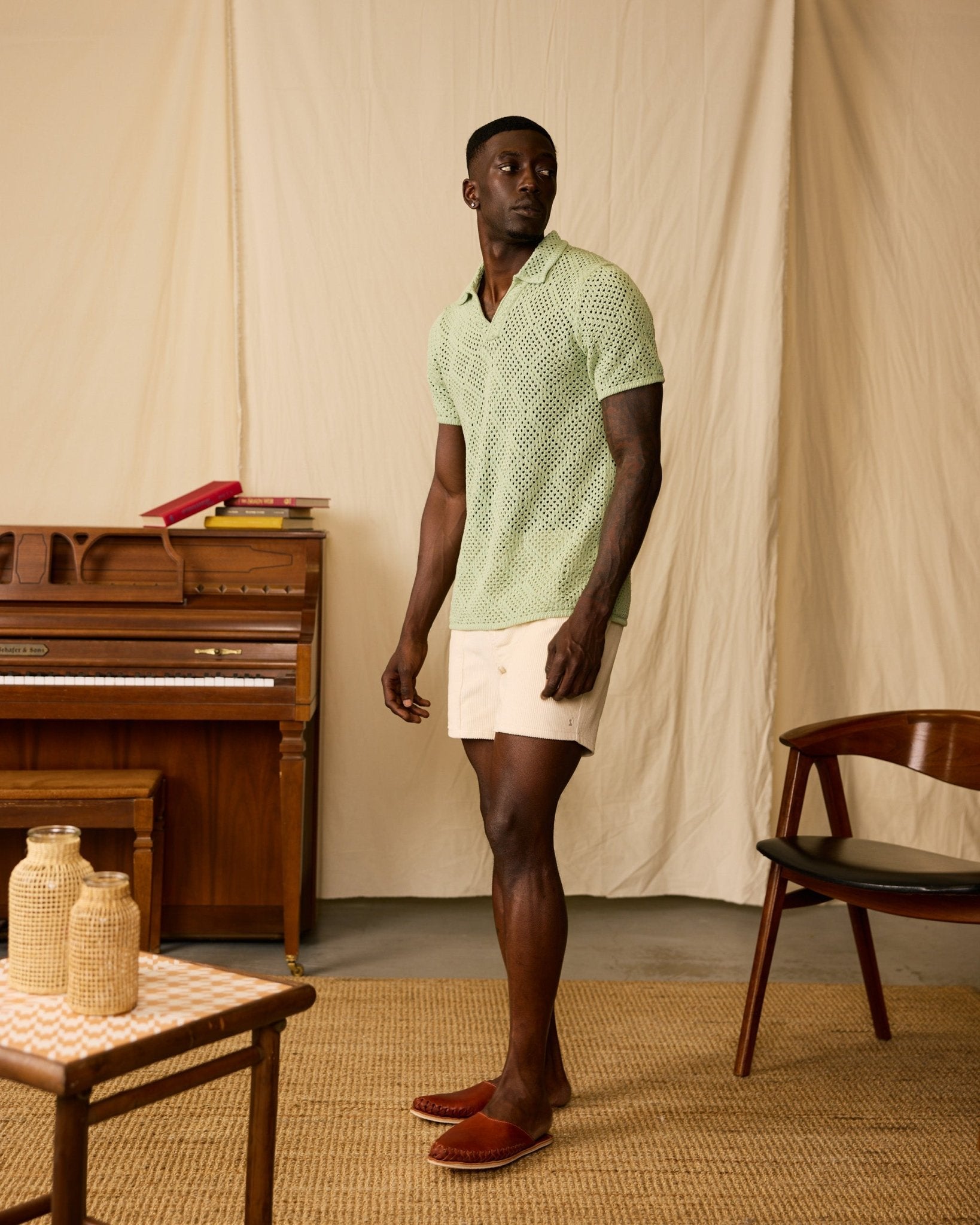 The Antibes Crochet Shirt - Pistachio – Dandy Del Mar