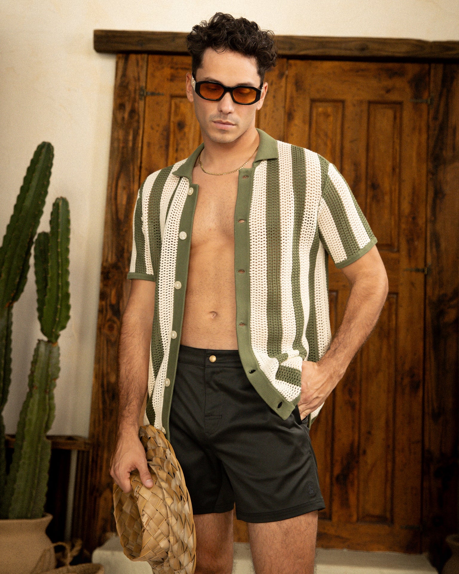 Dominica Crochet Shirt Arbequina