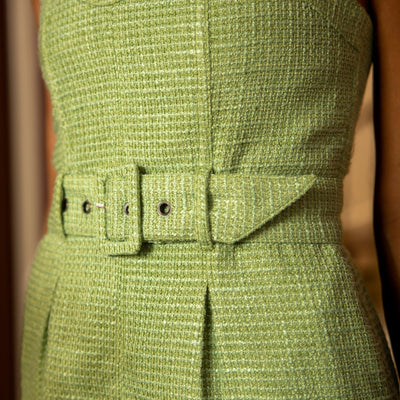 The Trinidad Tweed Strapless Dress - Oliva - Dandy Del Mar