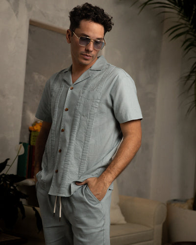 The Brisa Linen Shirt - Abalone - Dandy Del Mar