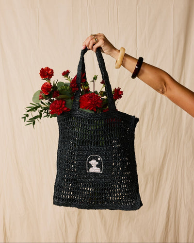 The Amabile Raffia Bag - Onyx - Dandy Del Mar