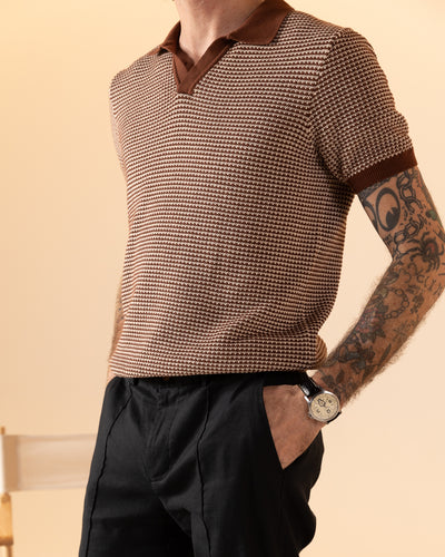 The Palamos Knit Polo Shirt - Cappuccino - Dandy Del Mar