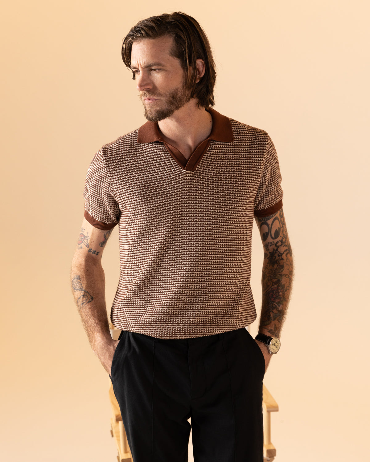 Palamos Knit Polo Shirt Cappuccino