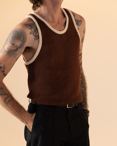 The Dominica Crochet Tank - Cappuccino - Dandy Del Mar