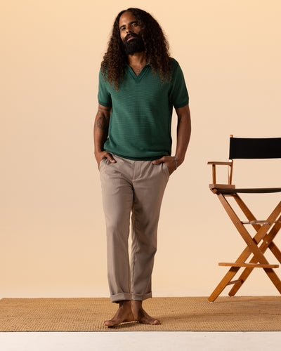 The Palamos Knit Polo Shirt - Albero - Dandy Del Mar