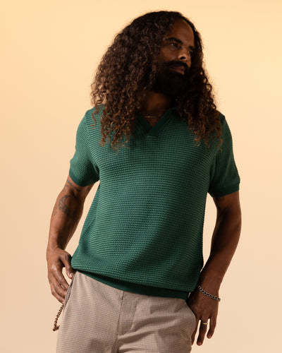 The Palamos Knit Polo Shirt - Albero - Dandy Del Mar