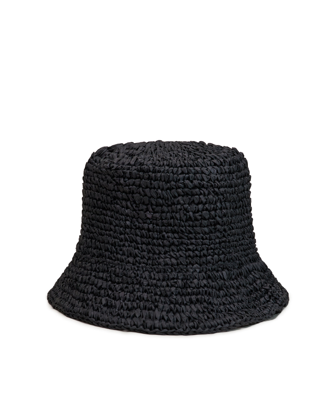 The Amabile Raffia Hat - Onyx by Dandy Del Mar isolated on a white background.
