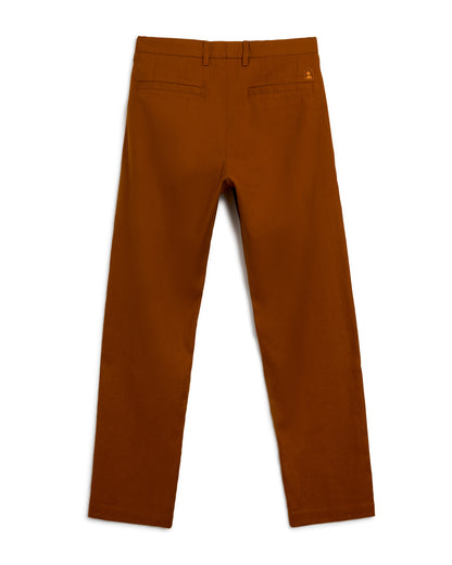 A men's brown Brisa Linen Trouser - Sedona on a white background.