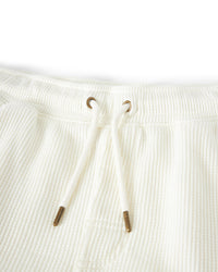 The Cannes Waffle Knit Shorts - Vintage Ivory