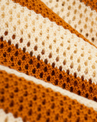 The Dominica Crochet Shirt - Burnt Sienna Stripe