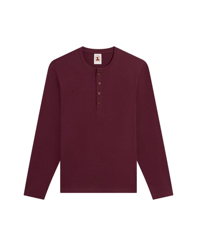 The Ensenada Long Sleeve Henley - Bordeaux - Dandy Del Mar