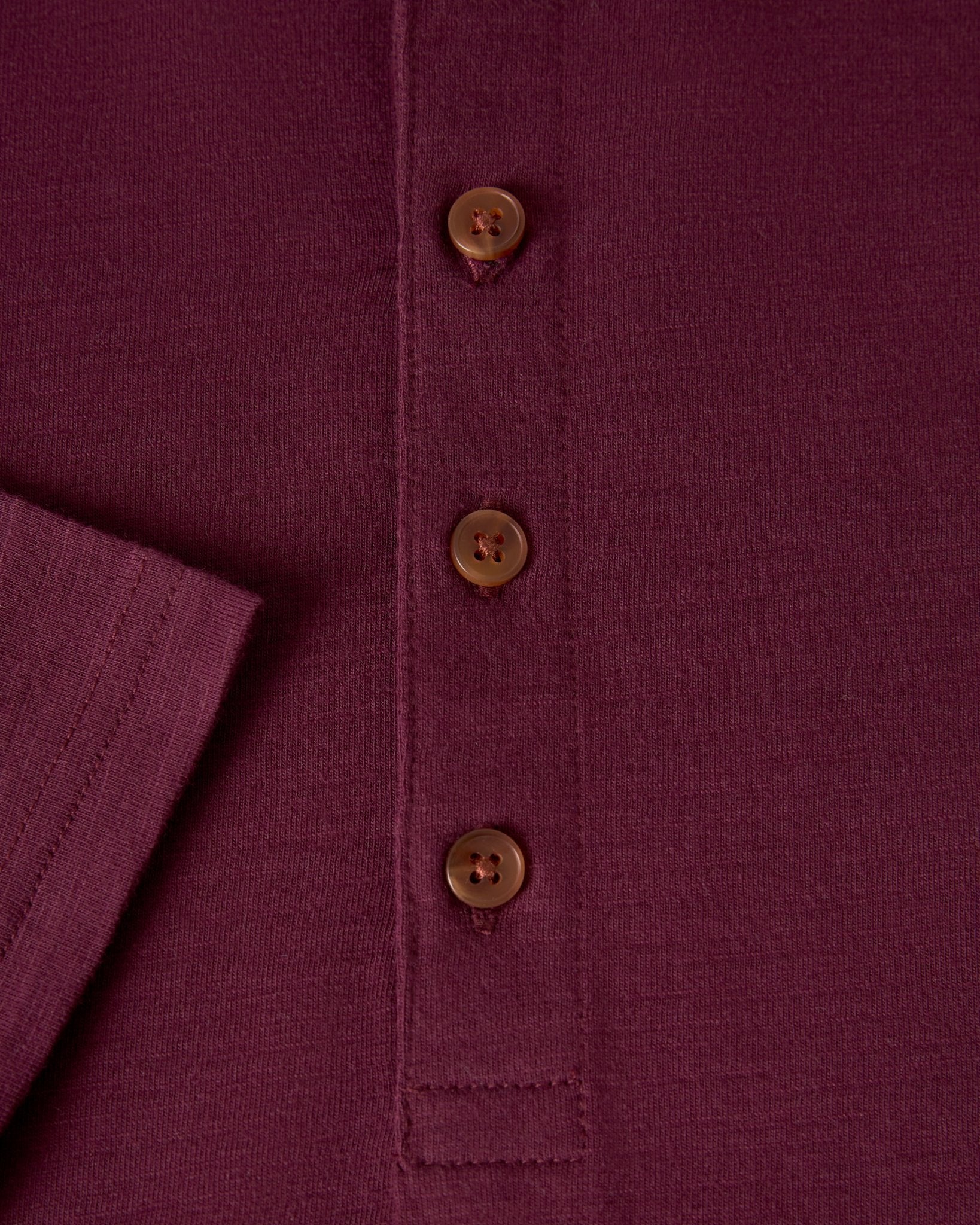 The Ensenada Long Sleeve Henley - Bordeaux - Dandy Del Mar
