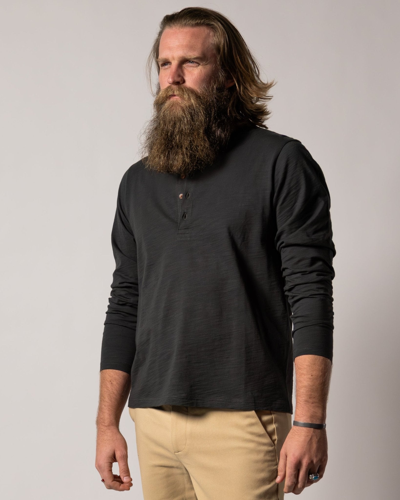 Men's Ensenada Long Sleeve Henley - Albatross – Dandy Del Mar