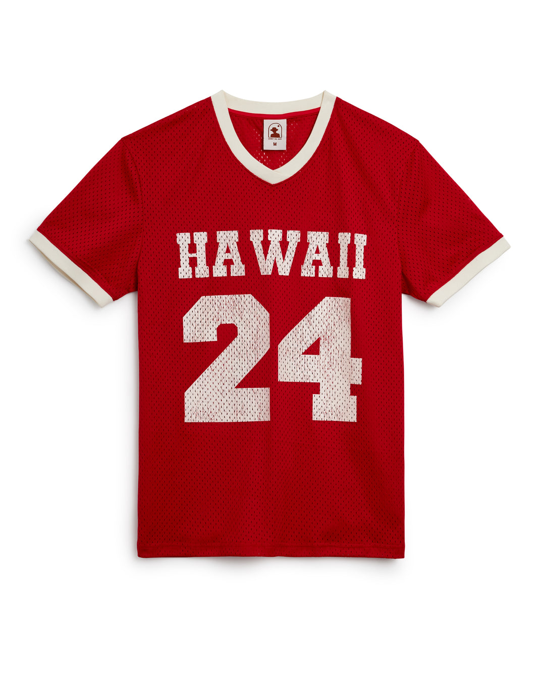 A red Dandy Del Mar Kaena Mesh Tee - Pico with white lettering.