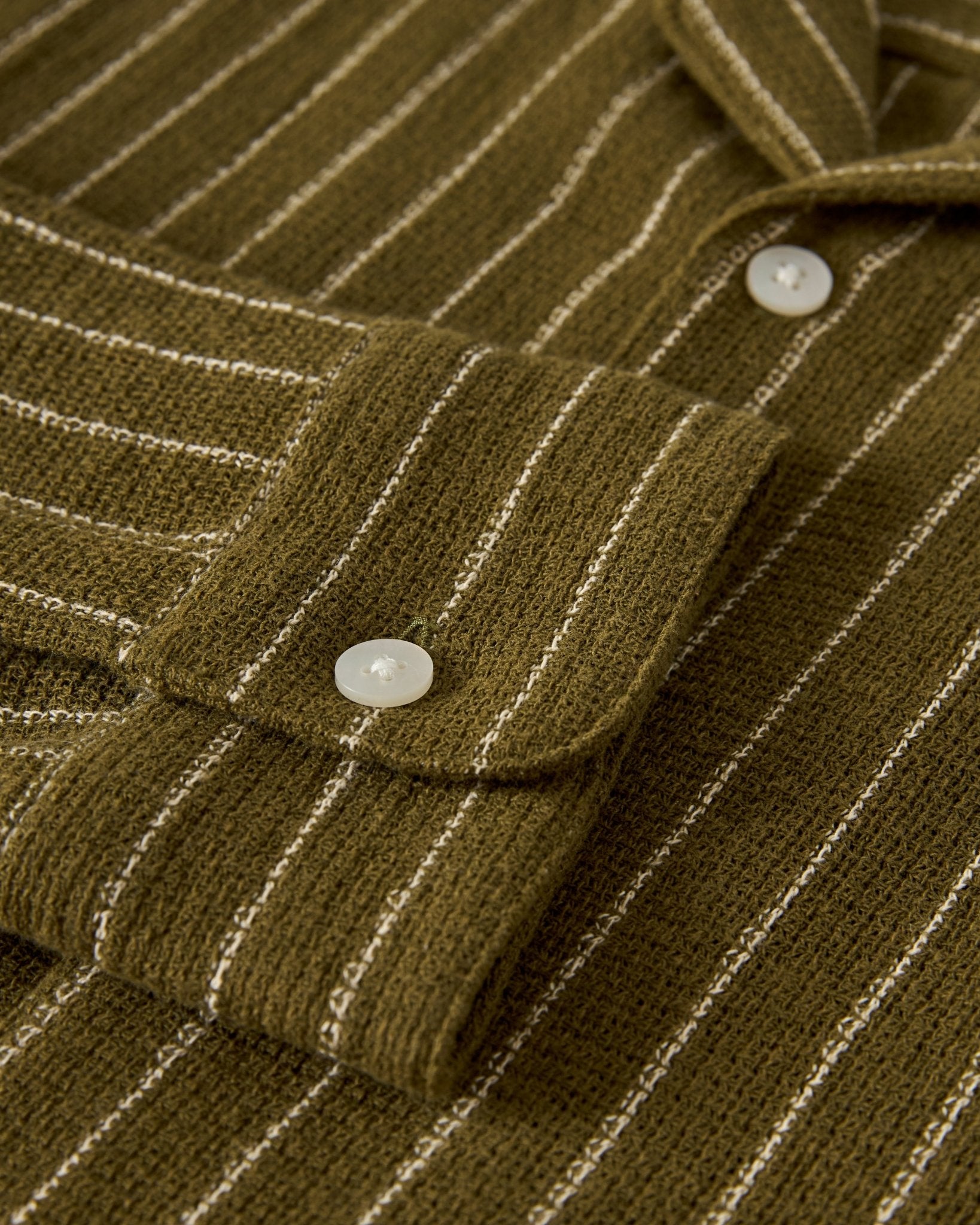 The Palma Long Sleeve Shirt - Arbequina Stripe - Dandy Del Mar