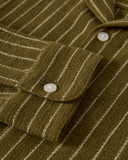 The Palma Long Sleeve Shirt - Arbequina Stripe - Dandy Del Mar