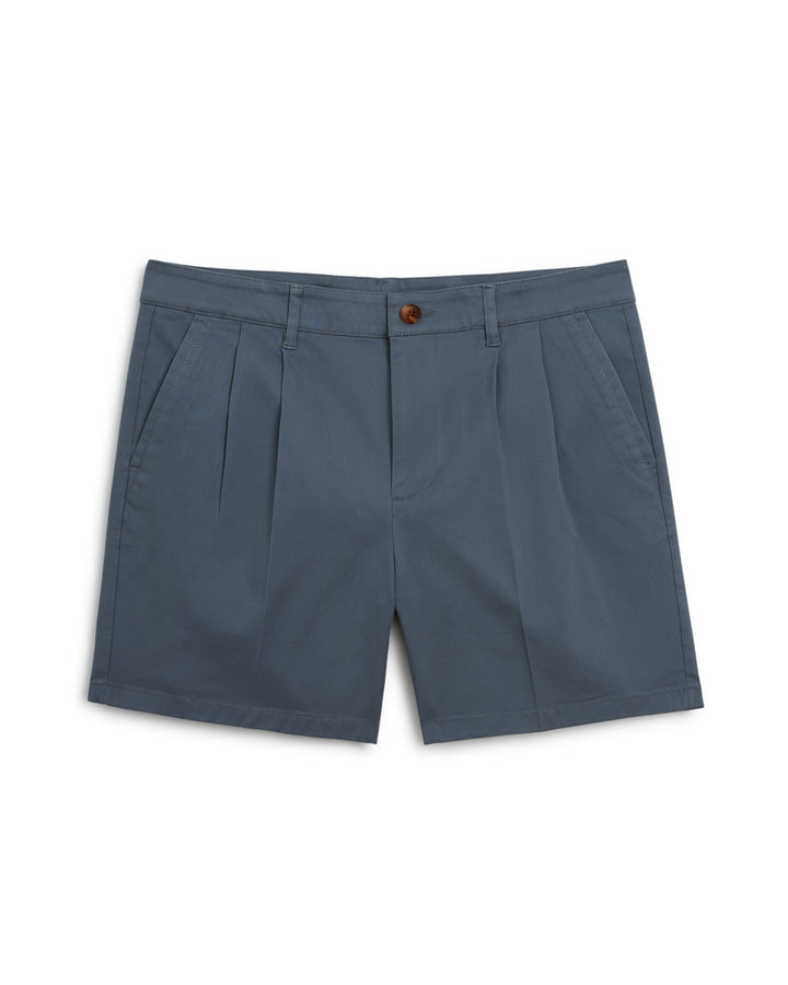 The Dandy Del Mar men's Rhodes Twill Short - Abyss in a dark blue color is a walk short made of washed cotton twill.