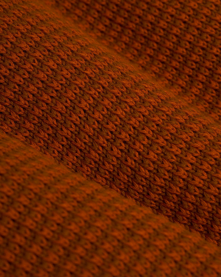A close up image of the Dandy Del Mar Sebastian Long Sleeve Shirt - Burnt Sienna.