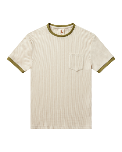 The Cannes Waffle Knit Tee - Vintage Ivory - Dandy Del Mar