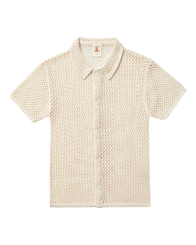The Malaga Crochet Shirt - Vintage Ivory - Dandy Del Mar