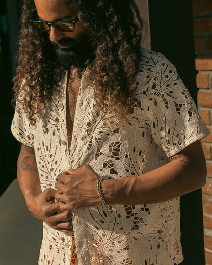 The Monstera Shirt - Scallop - Dandy Del Mar